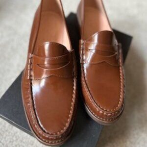 J Crew | New Winona Penny Loafers in Brown Italian Spazzolato Leather (Size 12)